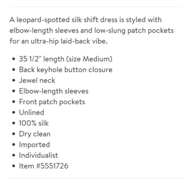 Equipment Aubrey Leopard Spotted 100% Silk 3/4 Sleeve Shift Dress Women's Small - Picture 14 of 14